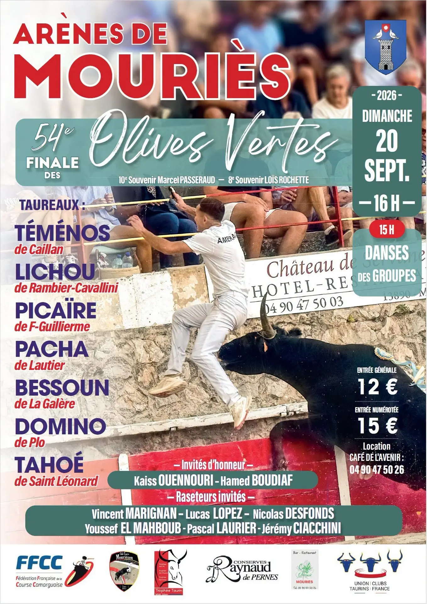 Poster Camargue bull race: Green Olives Final in Mouriès 20.09.26