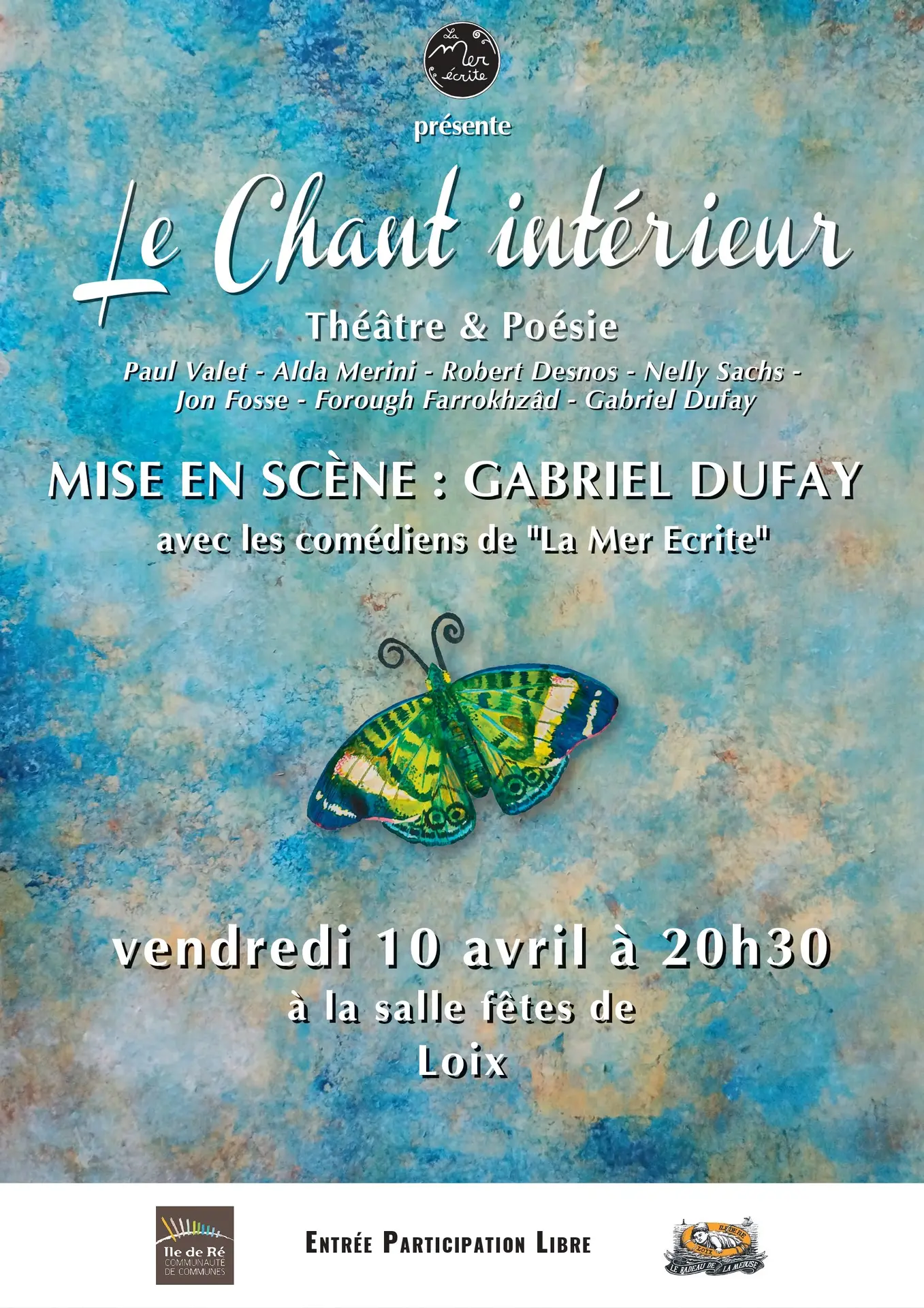 spectacle théâtrale et poétique Le Chant intérieur organisé par La Mer écrite.
