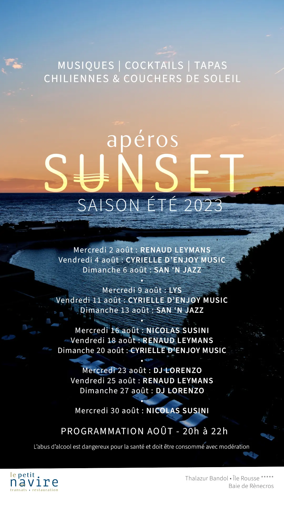 Apéros Sunset Le Petit Navire Bandol