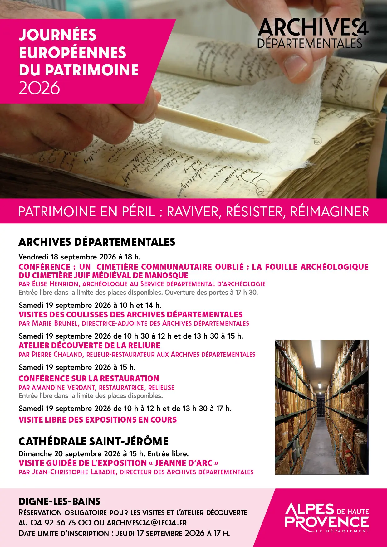 Visites des coulisses des Archives départementales