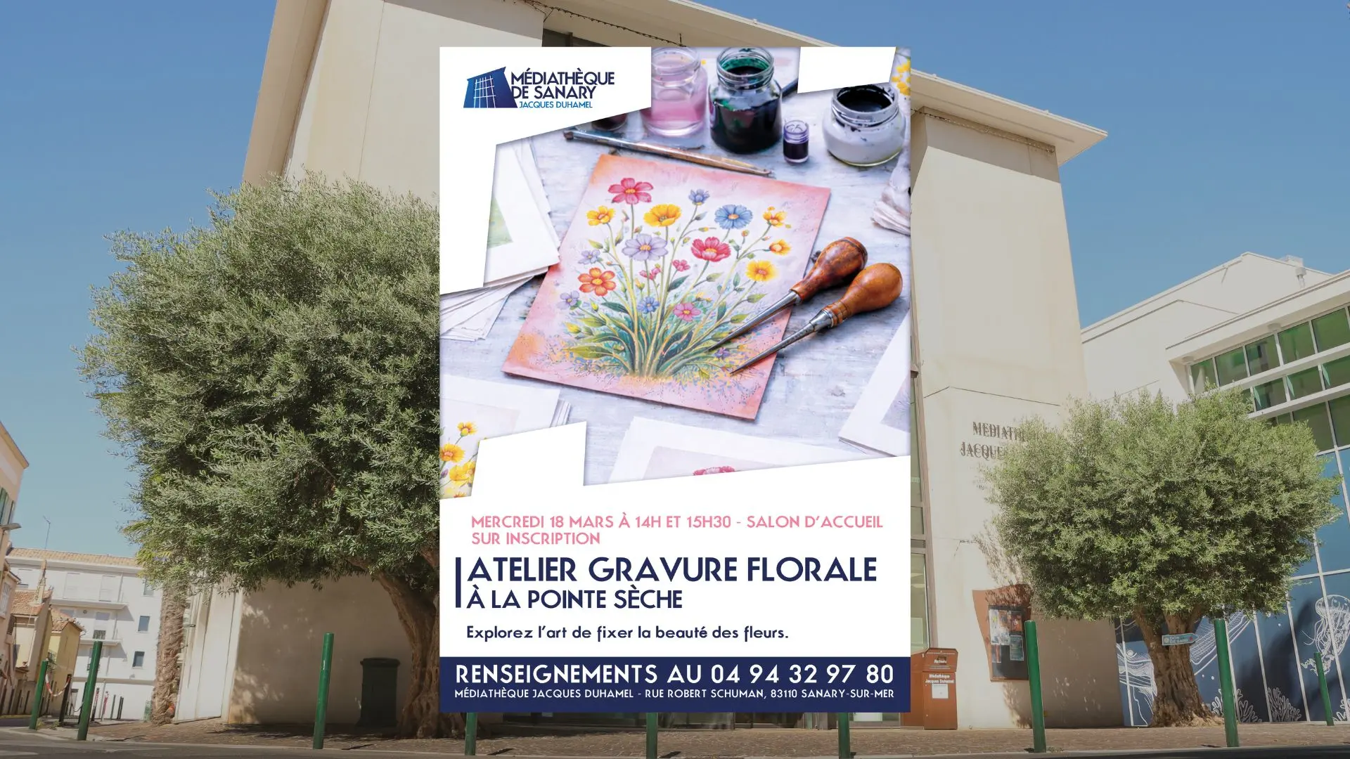Atelier gravure florale à la pointe sèche_Sanary-sur-Mer