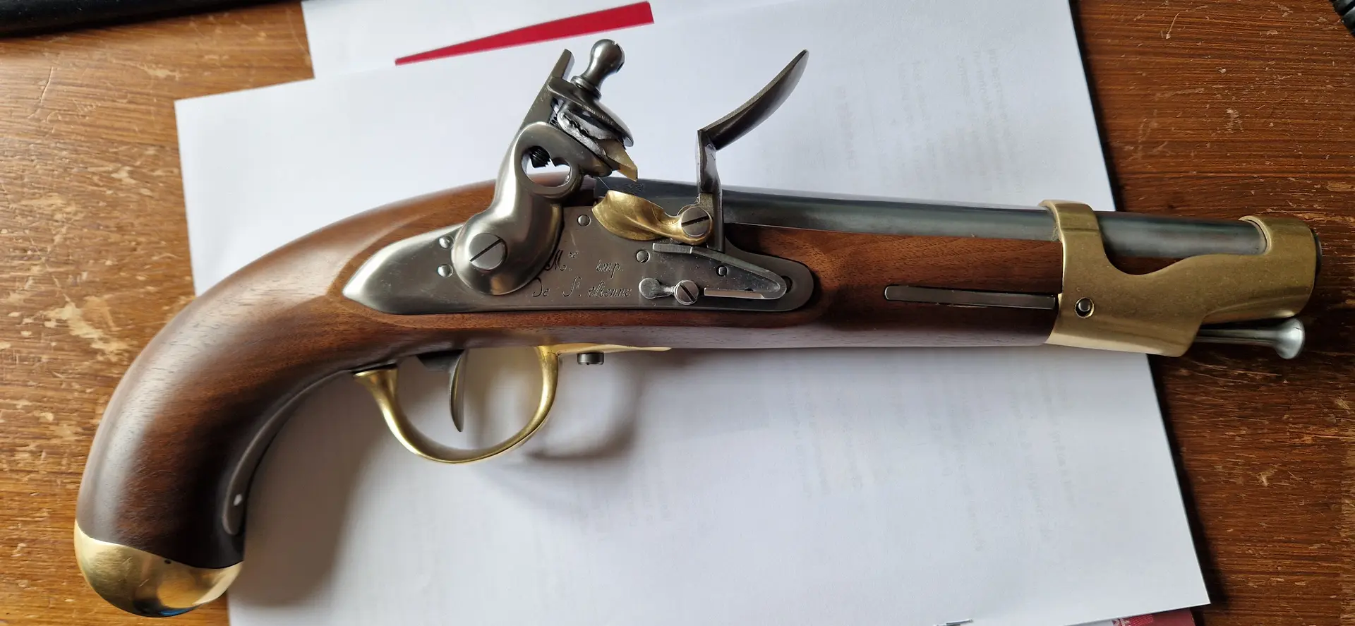 Pistolet à silex AN IX, utilisé dans la démonstration