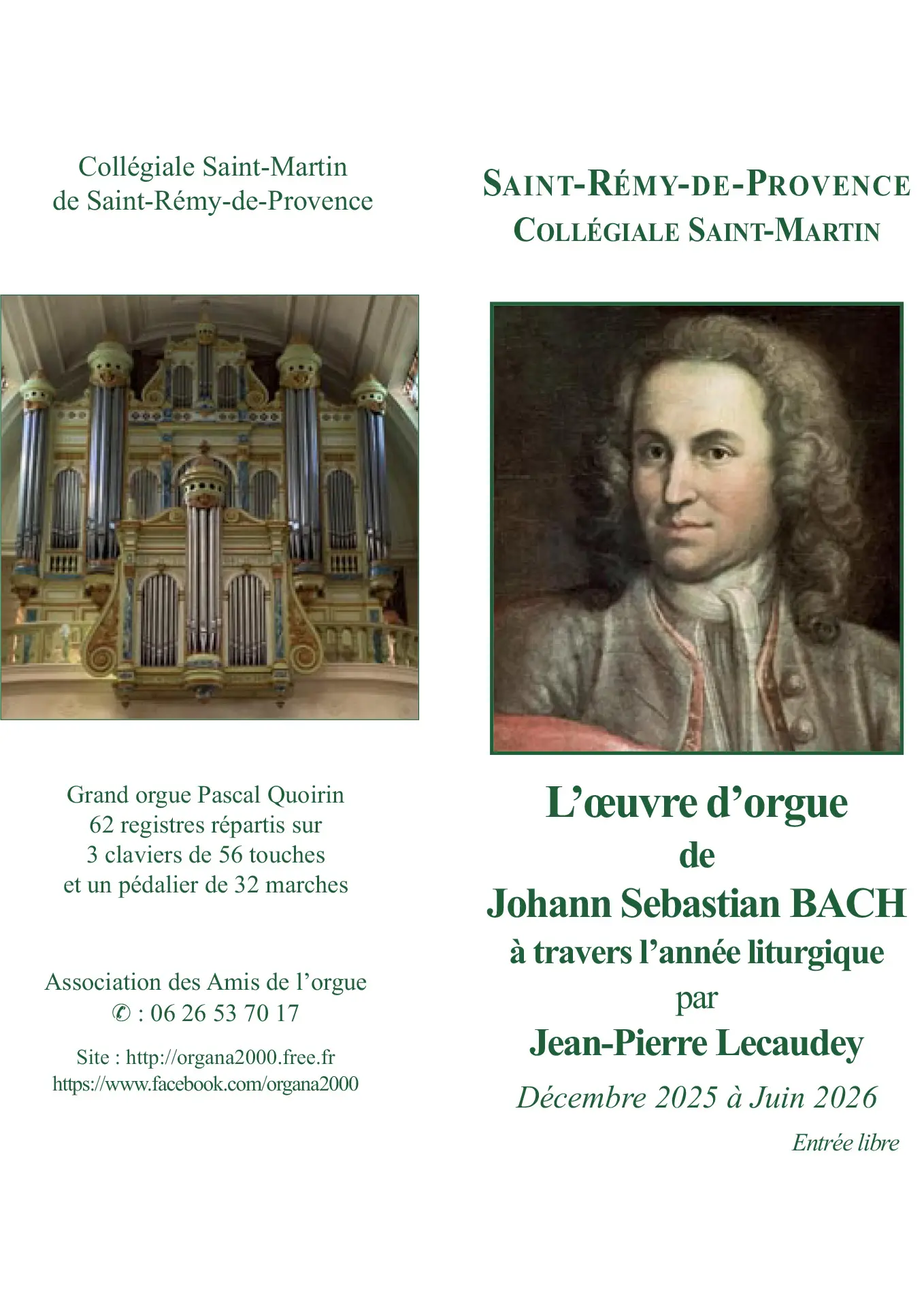 Affiche du Festival Organa 2025-2026