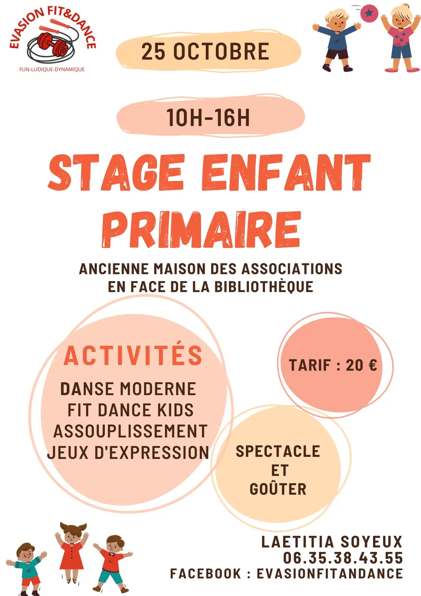 Stage de zumba et danse kids avec Evasion