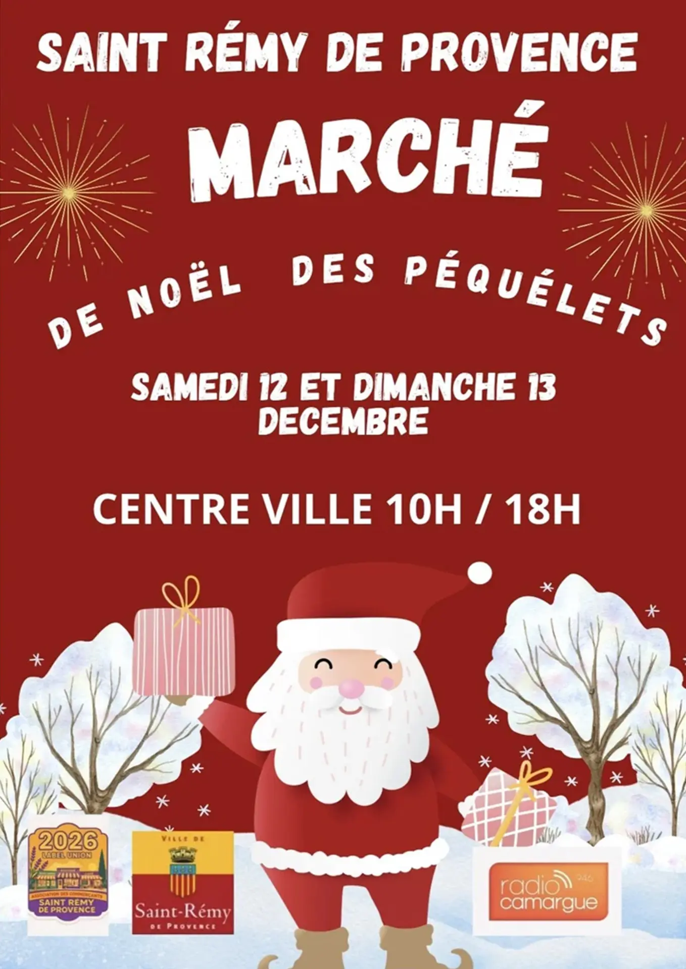 Affiche marche de noel par l association des commercants de SAint Rémy