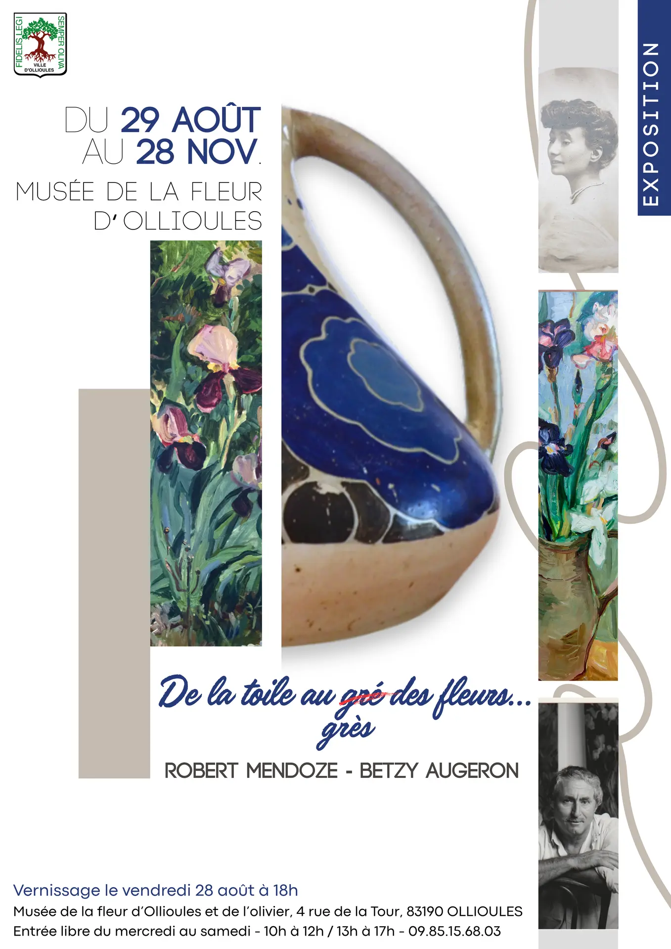 Exposition De la toile au grès des fleurs Robert Mendoze et Betzy Augeron