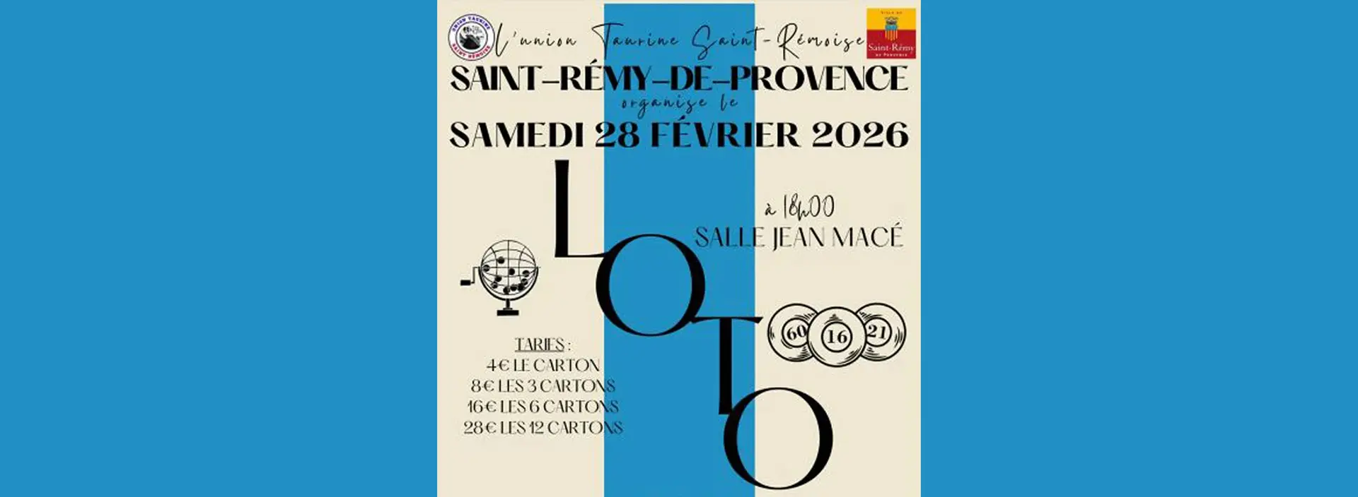 Affiche loto Union taurine Saint-Rémoise