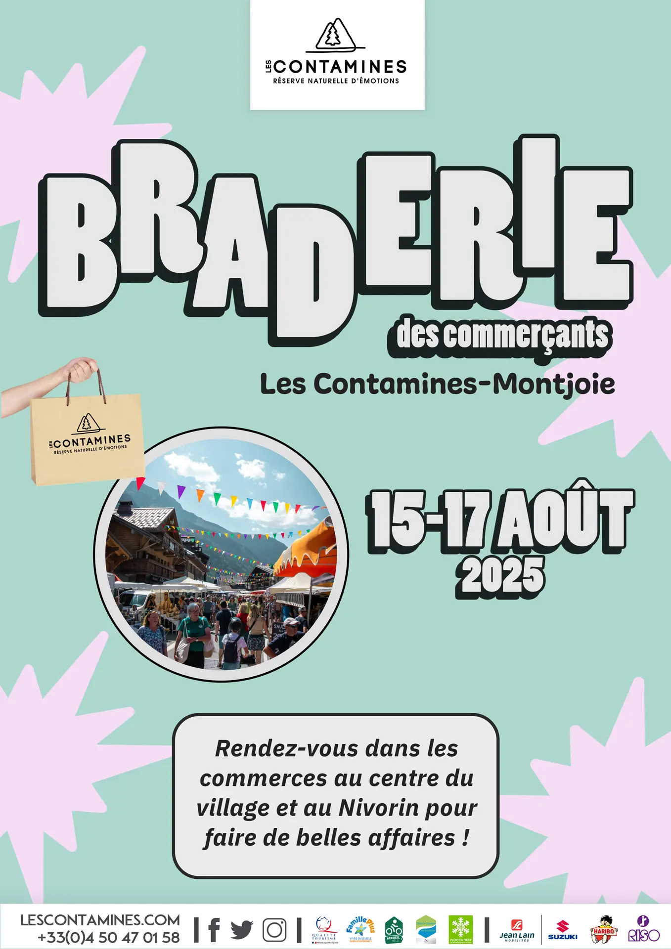 Braderie des commerçants aux Contamines Montjoie les 15 16 et 17 août 2025