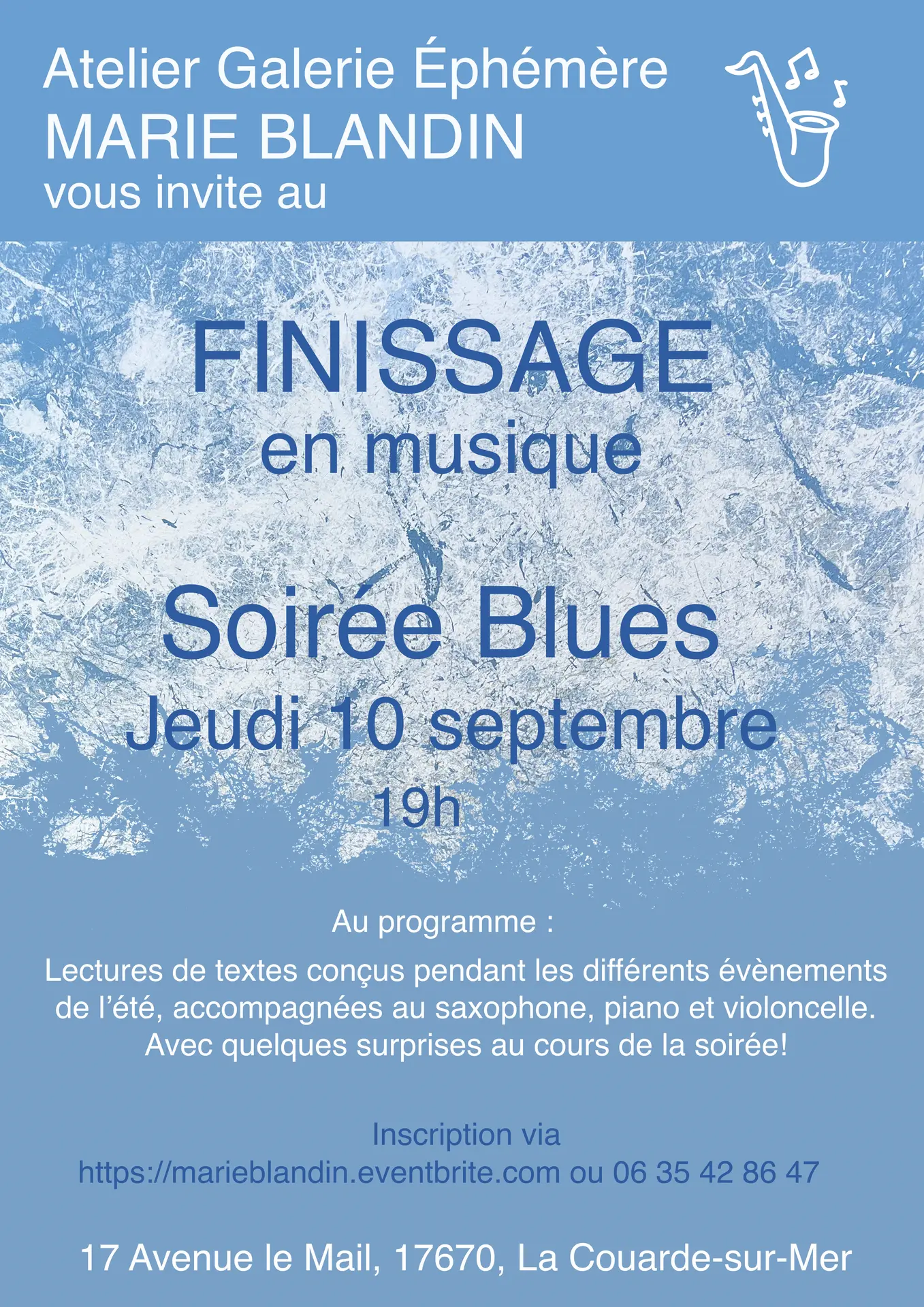 Finissage en musique à l'atelier galerie de Marie Blandin_La Couarde-sur-Mer