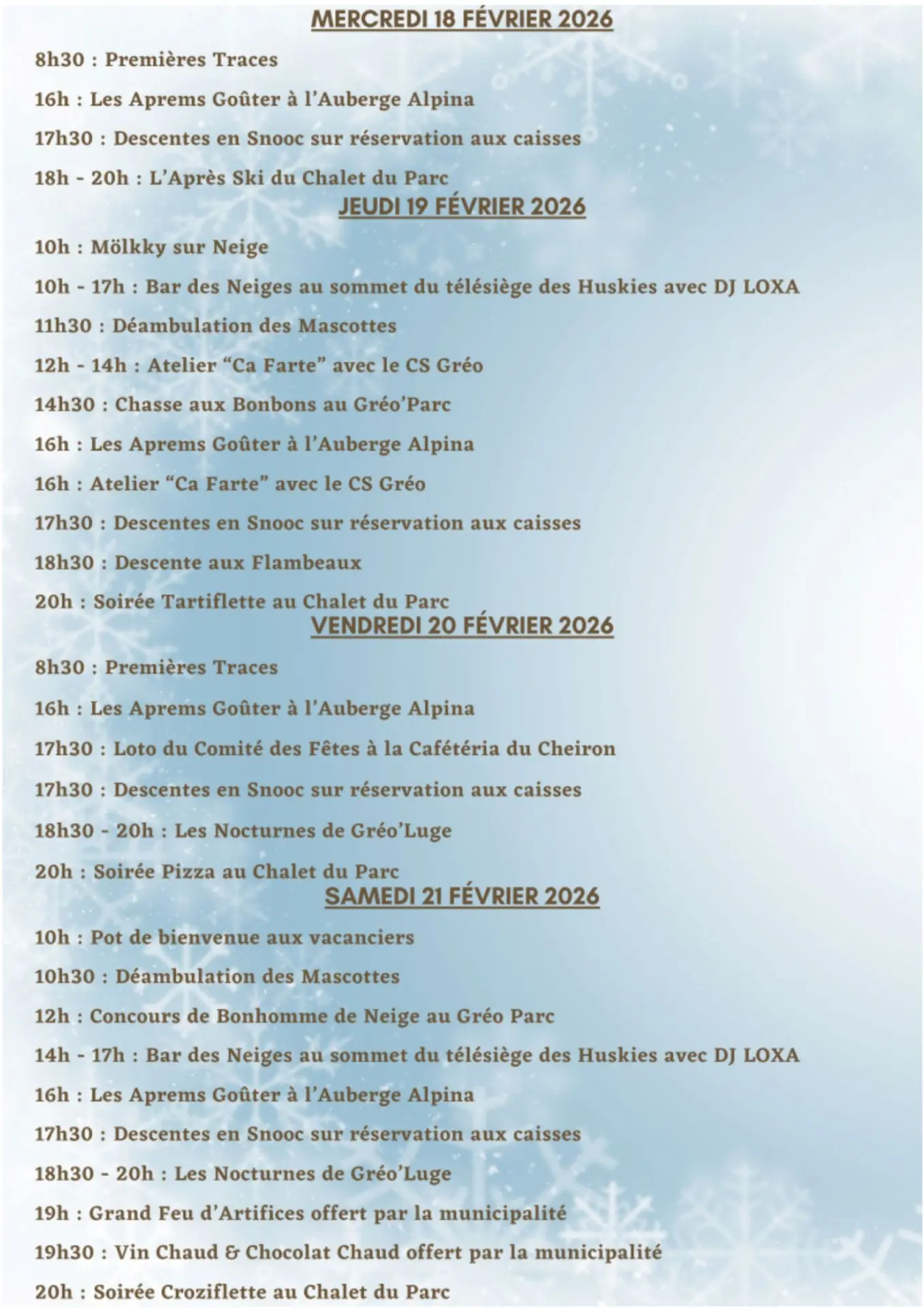 du 18 au 21 février