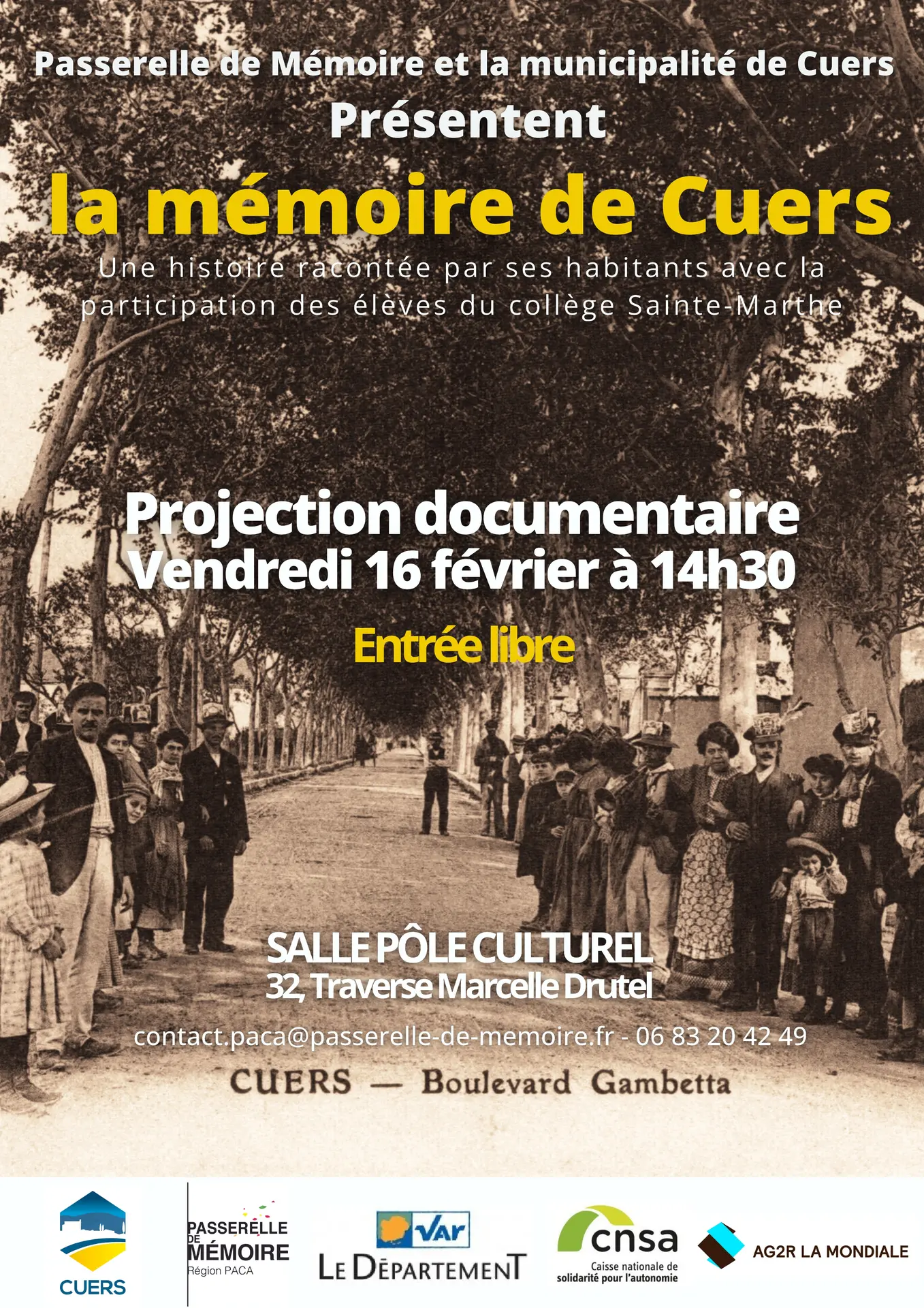 Projection du film Mémoire de Cuers
