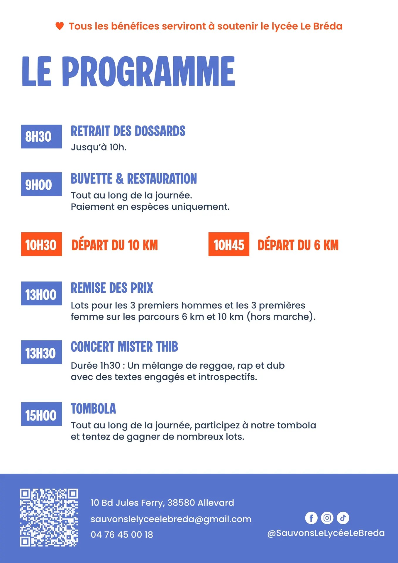 Programme course & marche caritative : bougeons pour le lycée Le Bréda_Allevard