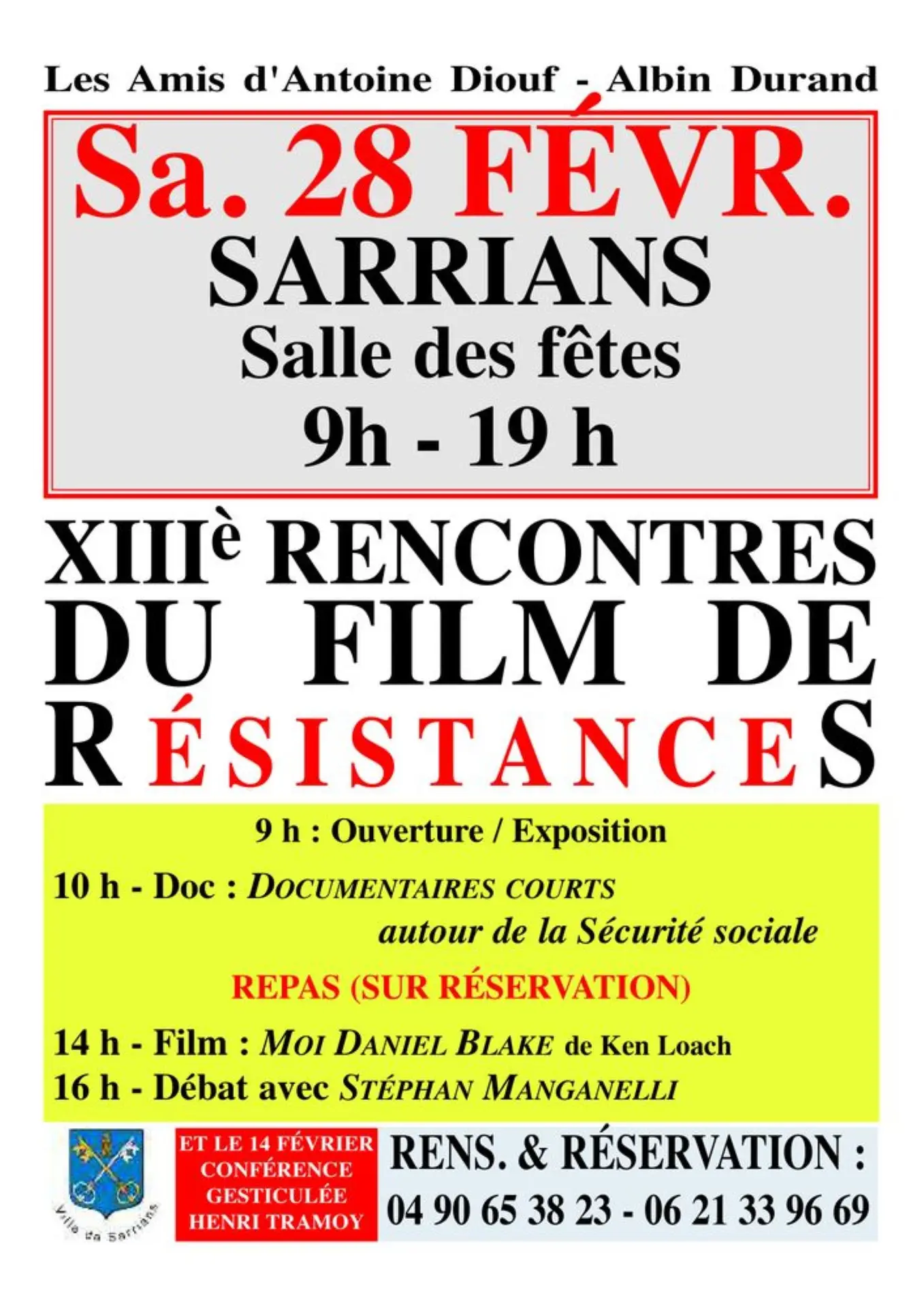 Rencontre Vauclusienne du film de résistance - 13ème édition_Sarrians