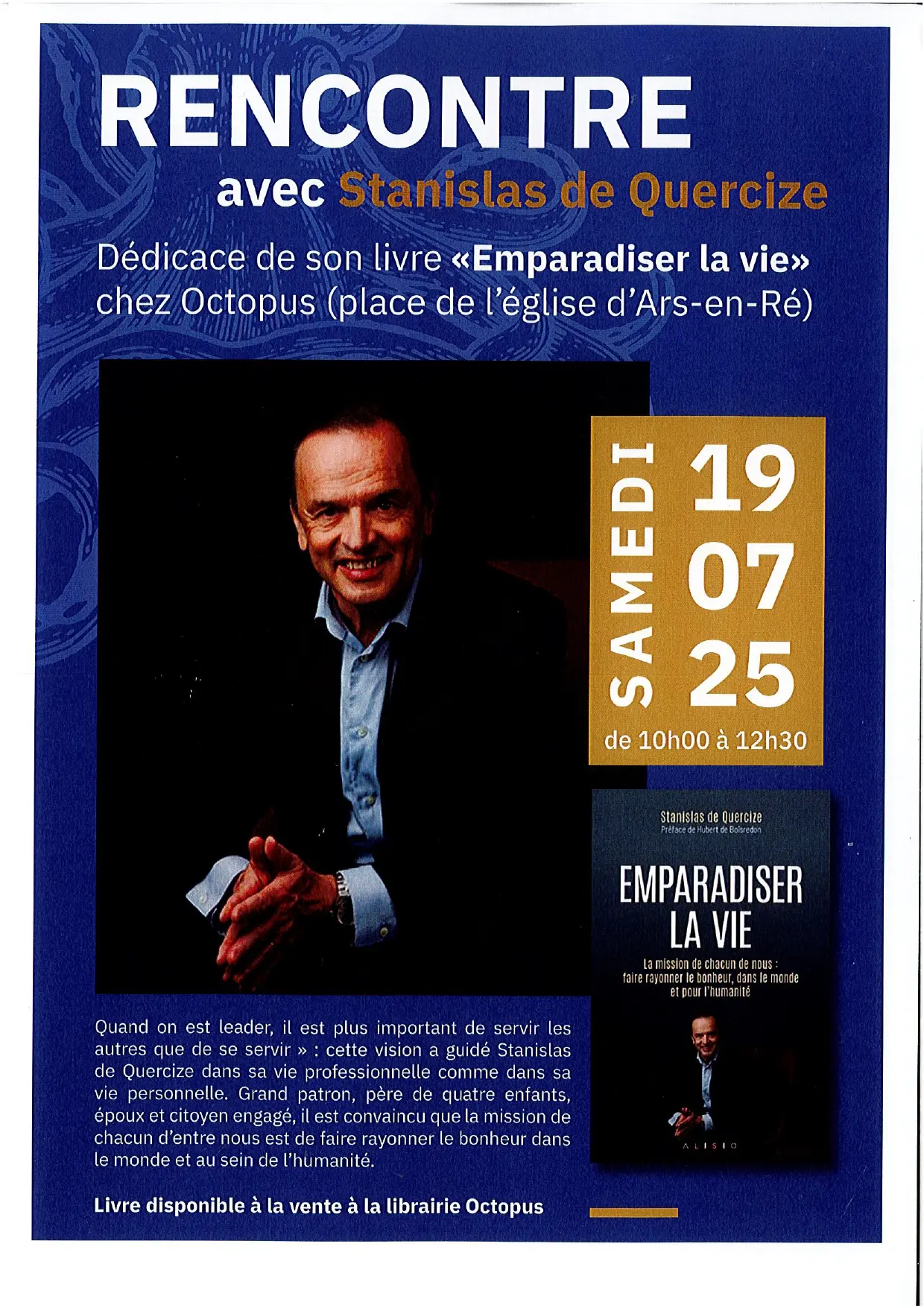 Rencontre et dédicace avec Stanislas de Quercize