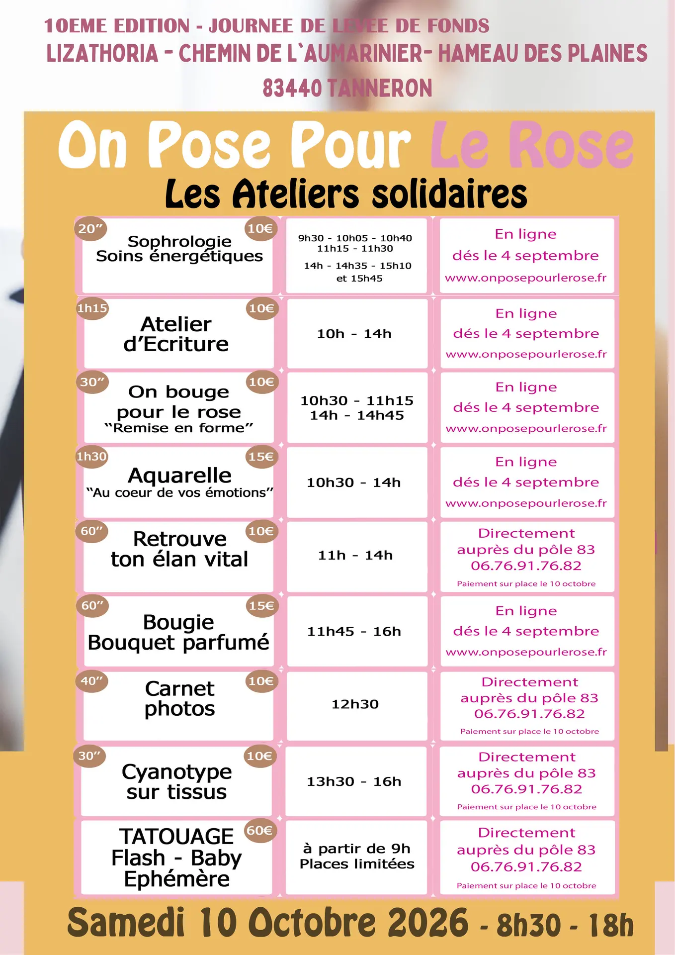 Programme des ateliers