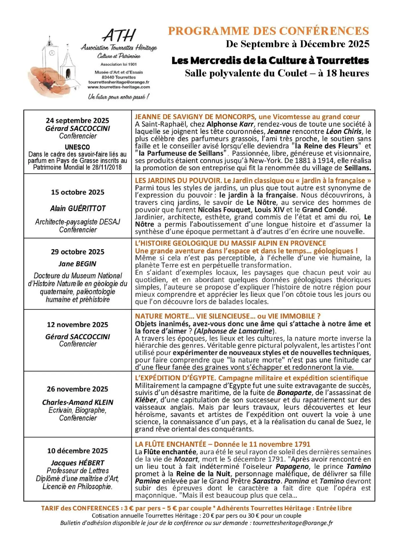 Cycle de Conférence 4° trim 2025