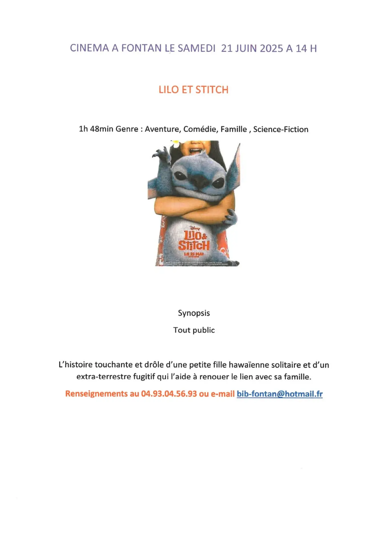 Cinéma : Lilo & Stitch_Fontan