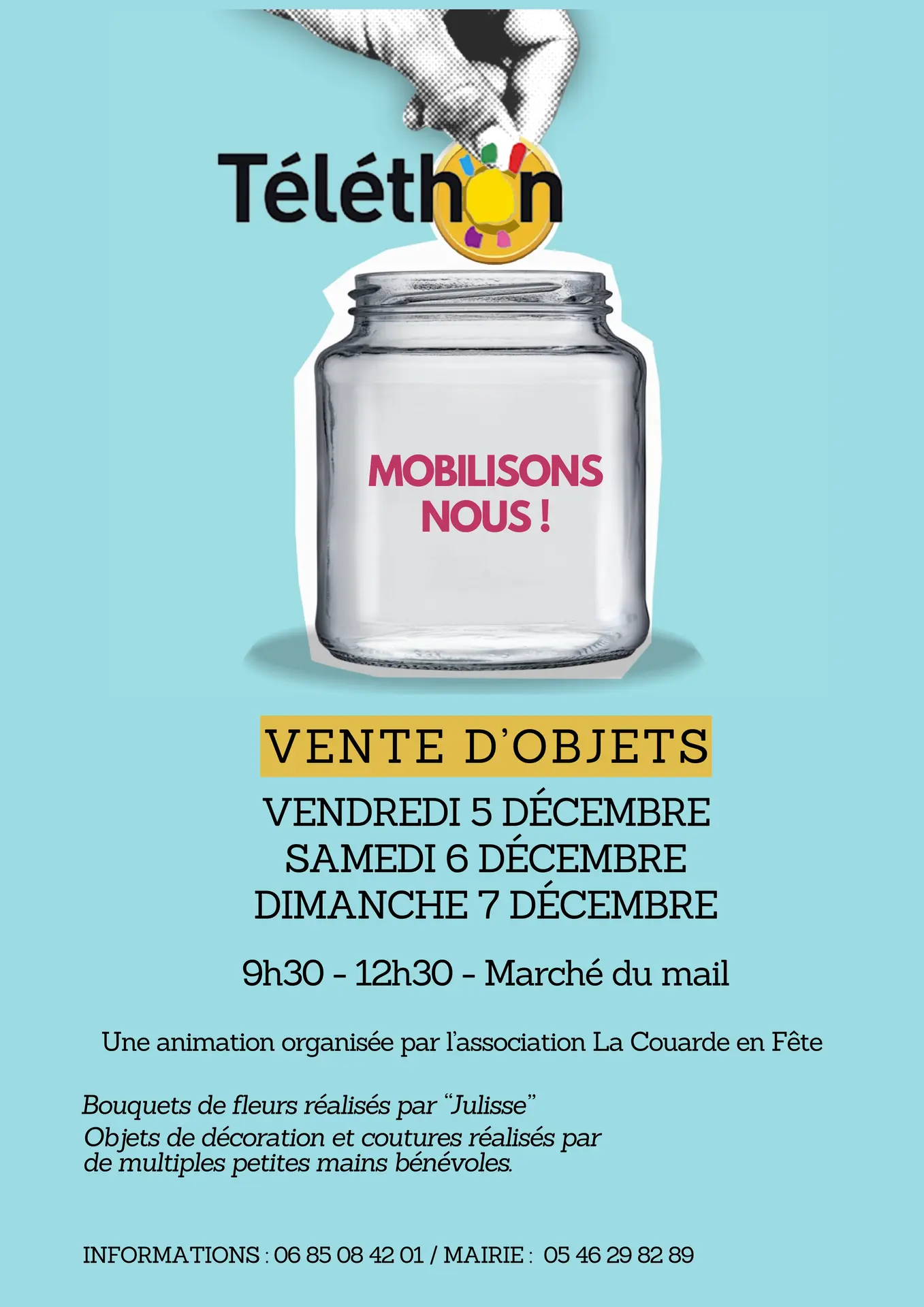 Venta de pequeños objetos a beneficio del Teletón_La Couarde-sur-Mer