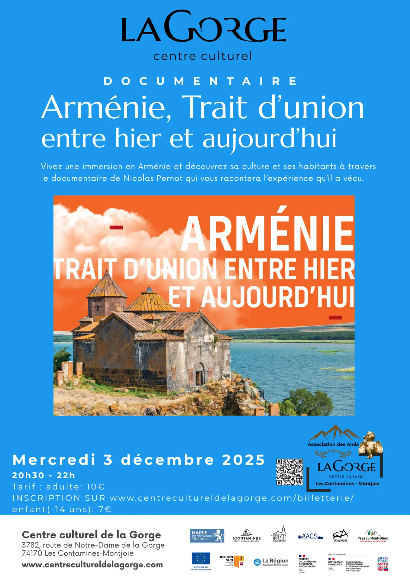 Documentaire Arménie, Trait d’union entre hier et aujourd’hui  au Centre Culturel de la Gorge_Les Contamines-Montjoie