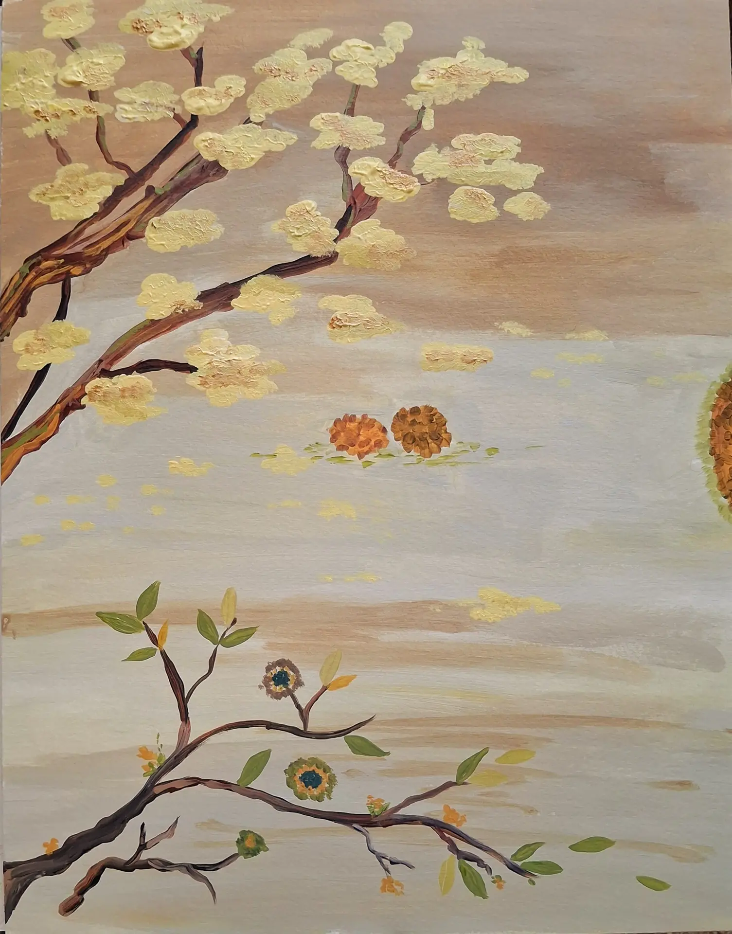 Photo d'une toile inspirée d' Odilon Redon avec les informations sur l'événement