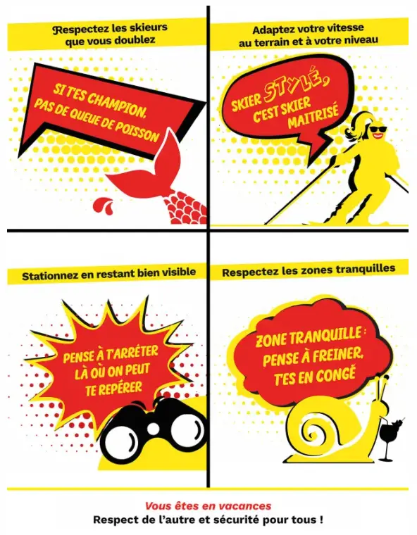 Affiche prévention sécurité sur les pistes