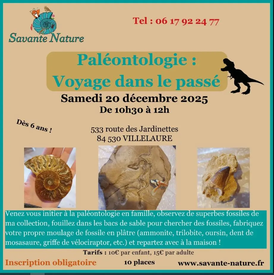 Savante Nature : Animation sur la Paléontologie  : voyage dans le passéà Villelaure_Villelaure