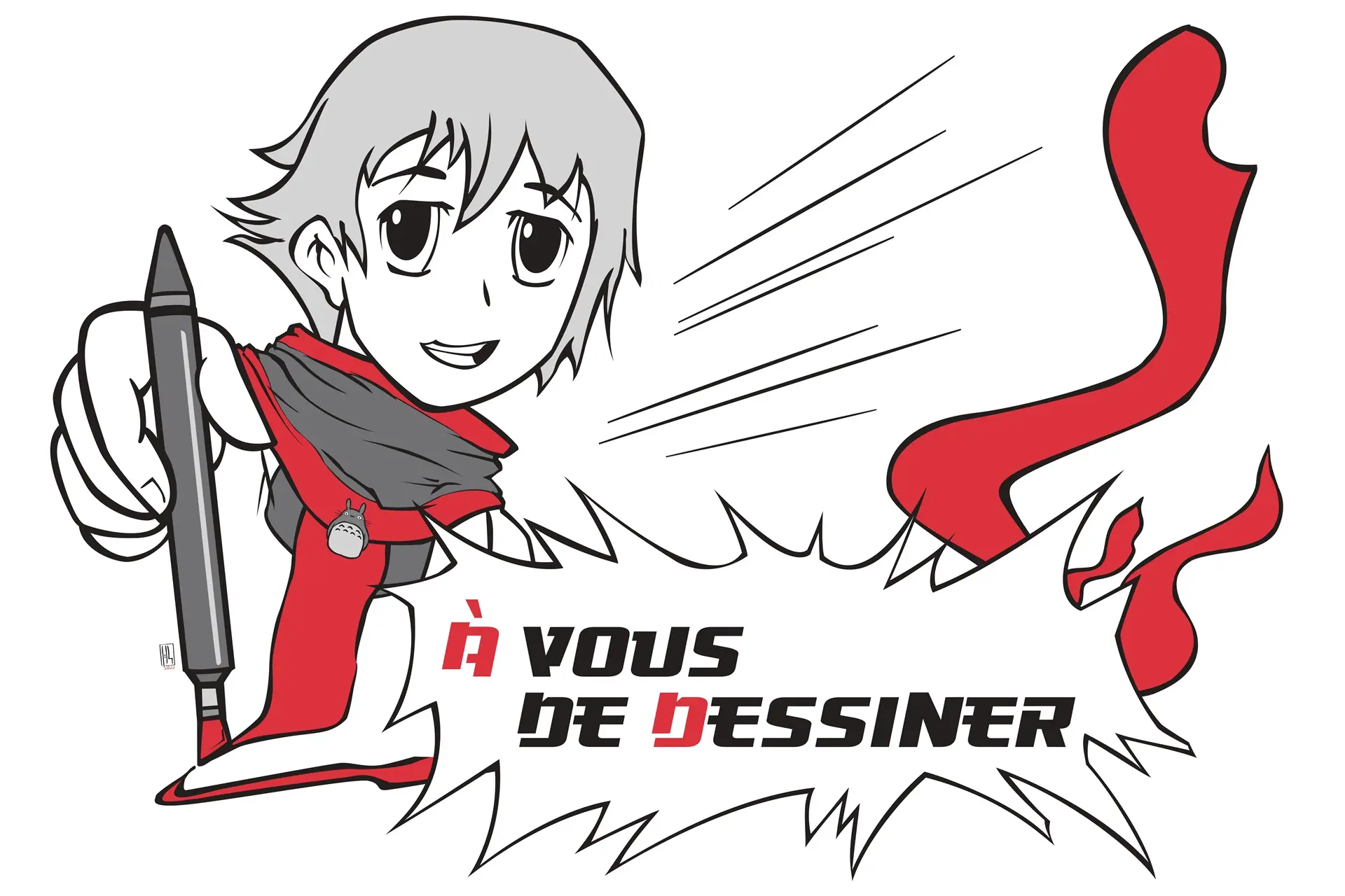 Dessin d'un garçon qui dessine