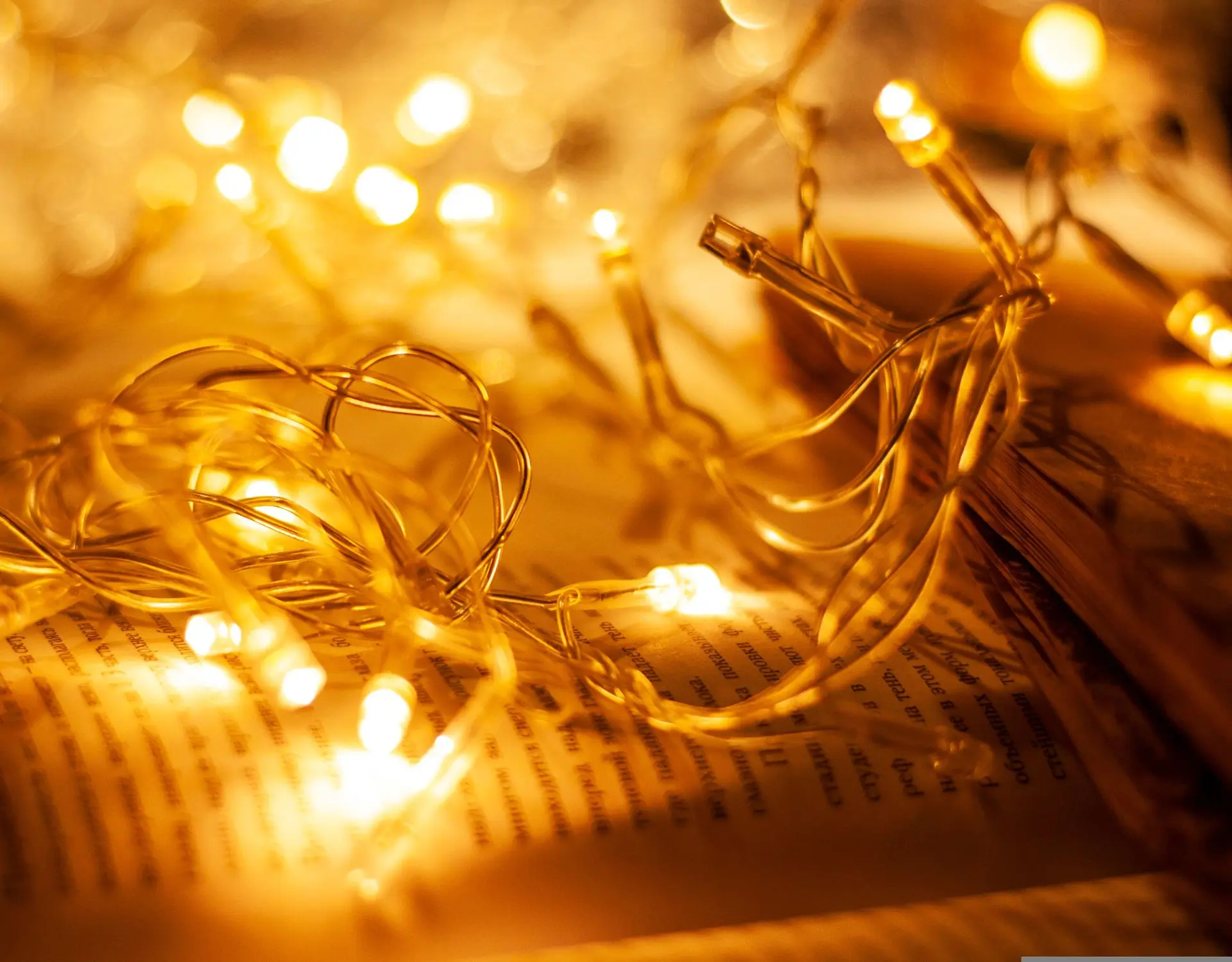livre et guirlande lumineuse