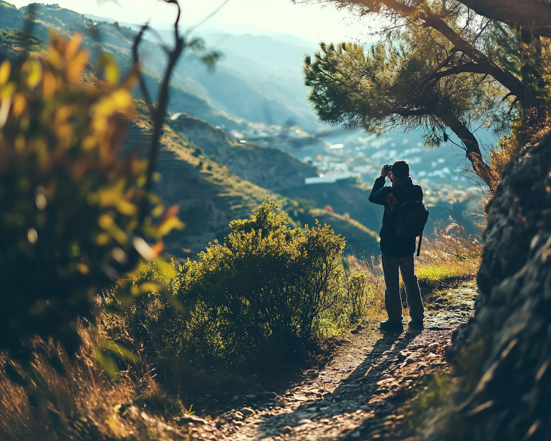 photo non contractuelle montrant un marcheur arrêté en admirant une belle vue