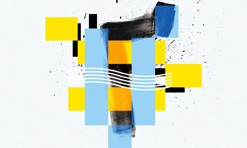 oeuvre aux couleurs du drapeau de l'UKraine