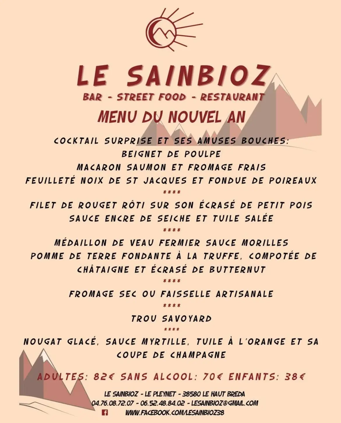 Menu du nouvel an