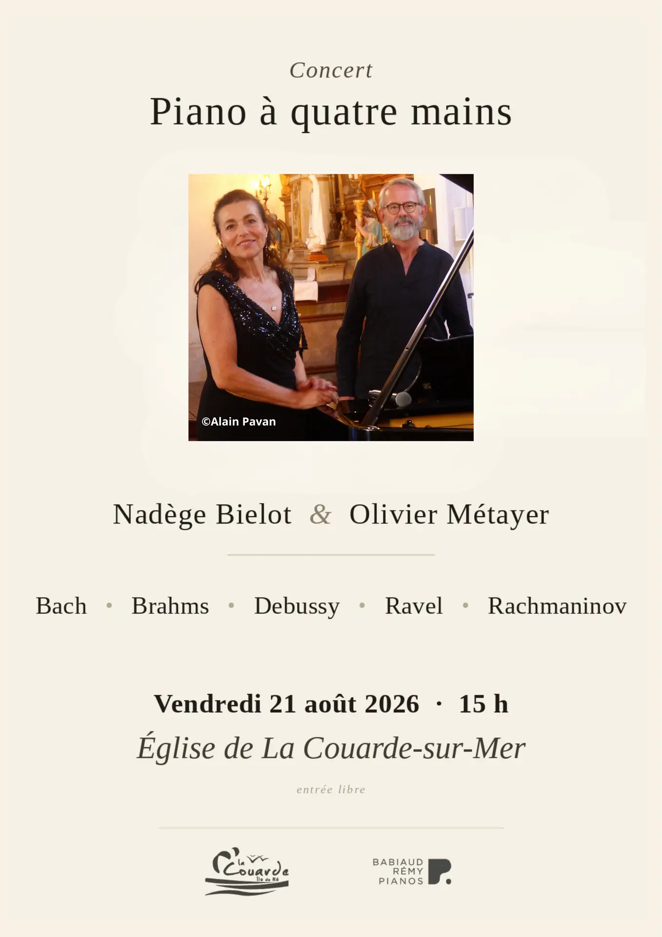 Syrinx Festival – Four-hand piano recital_La Couarde-sur-Mer