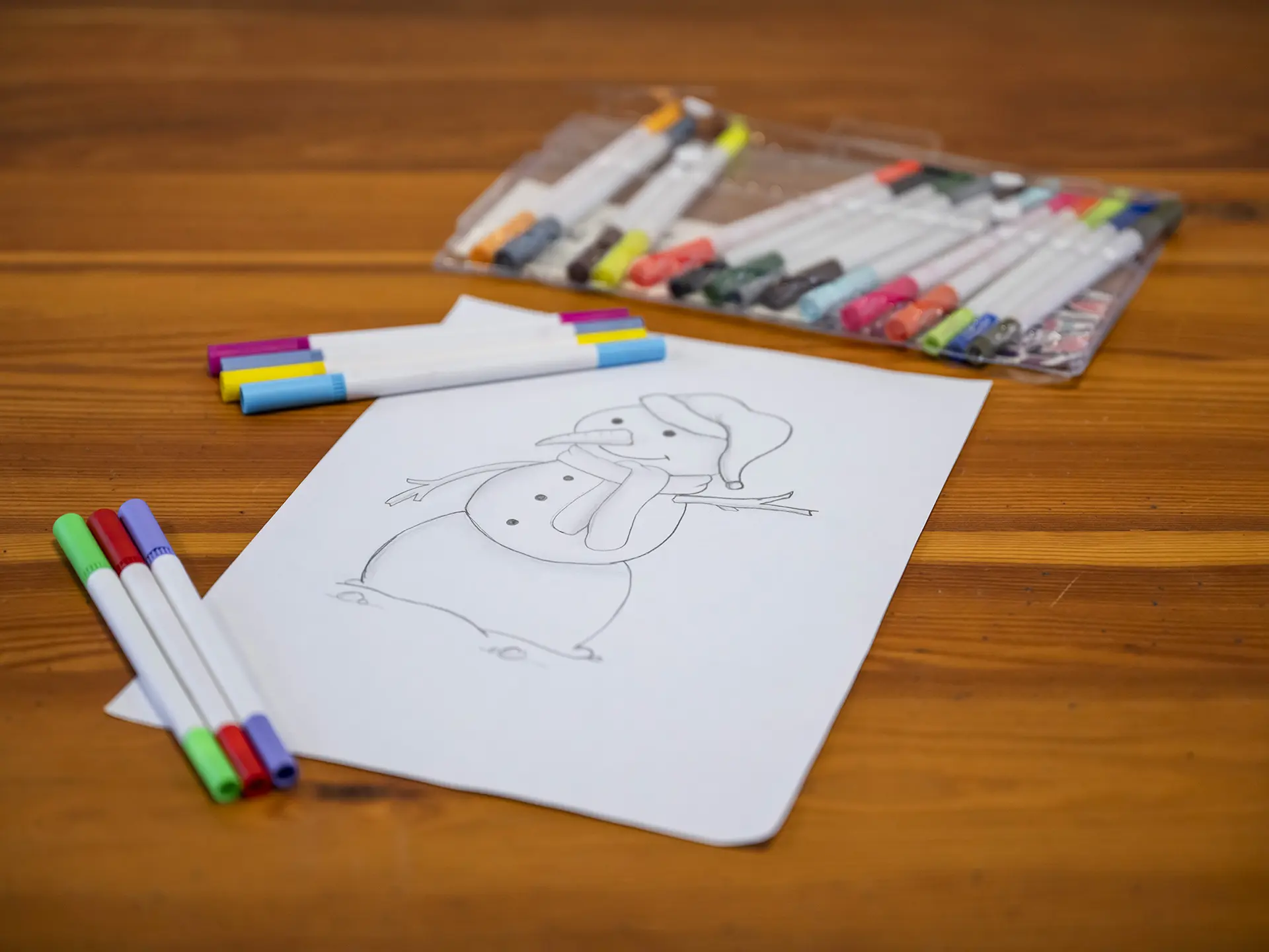 Dessin d'un bonhomme de neige