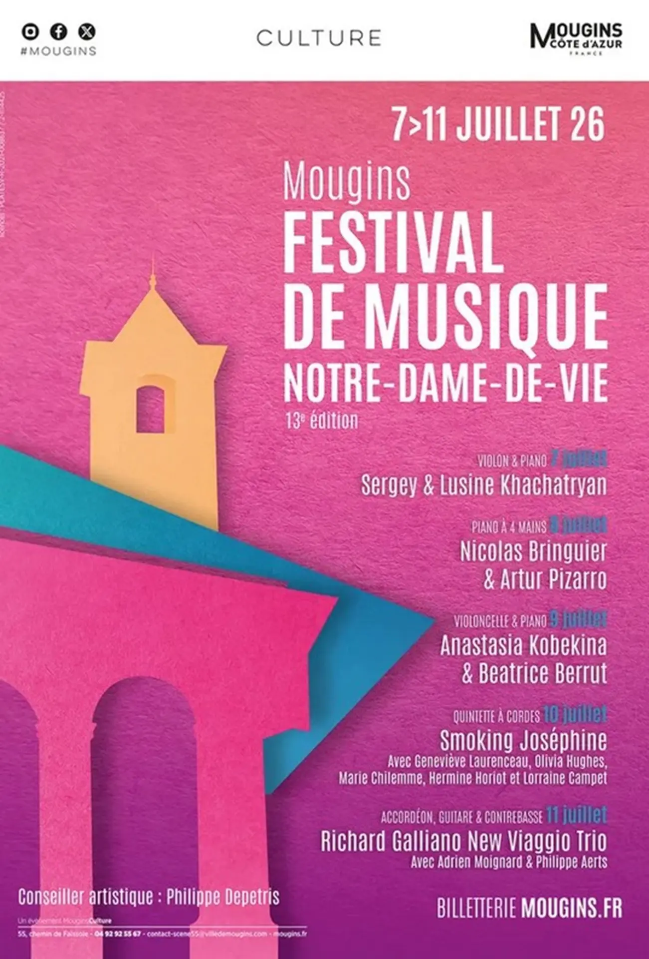 Festival Notre-Dame de Vie - Mougins - Du 7 au 11 juillet 2026