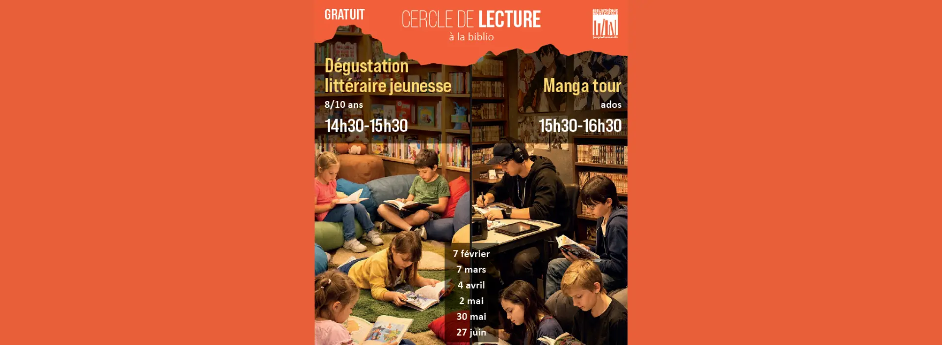 Cercle de lecture ado à la Bibliotheque