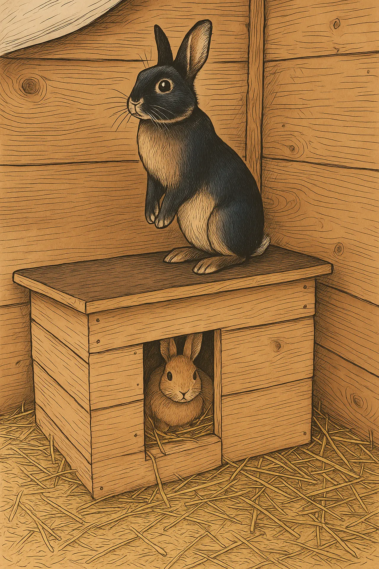 Illustration de 2 lapins