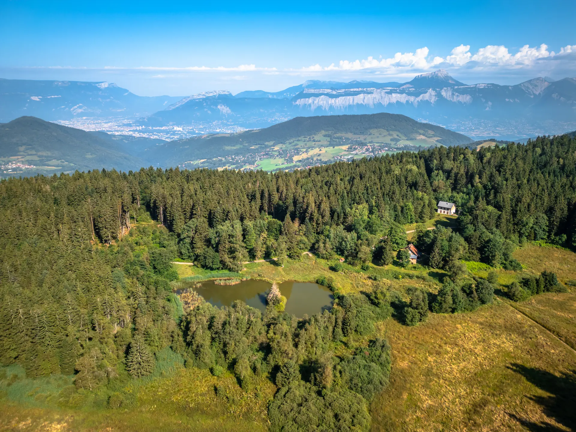 Vue aérienne par drone marais des Seiglières.
