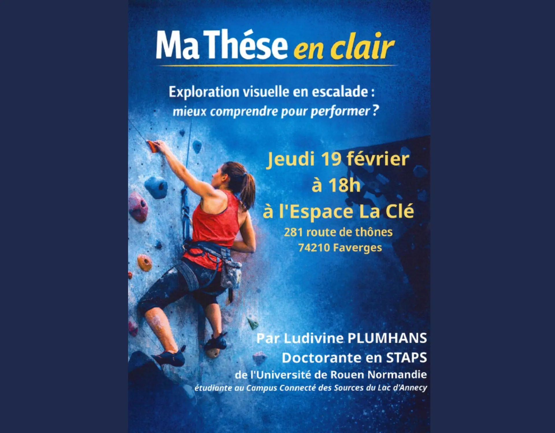 femme sur un mur d'escalade