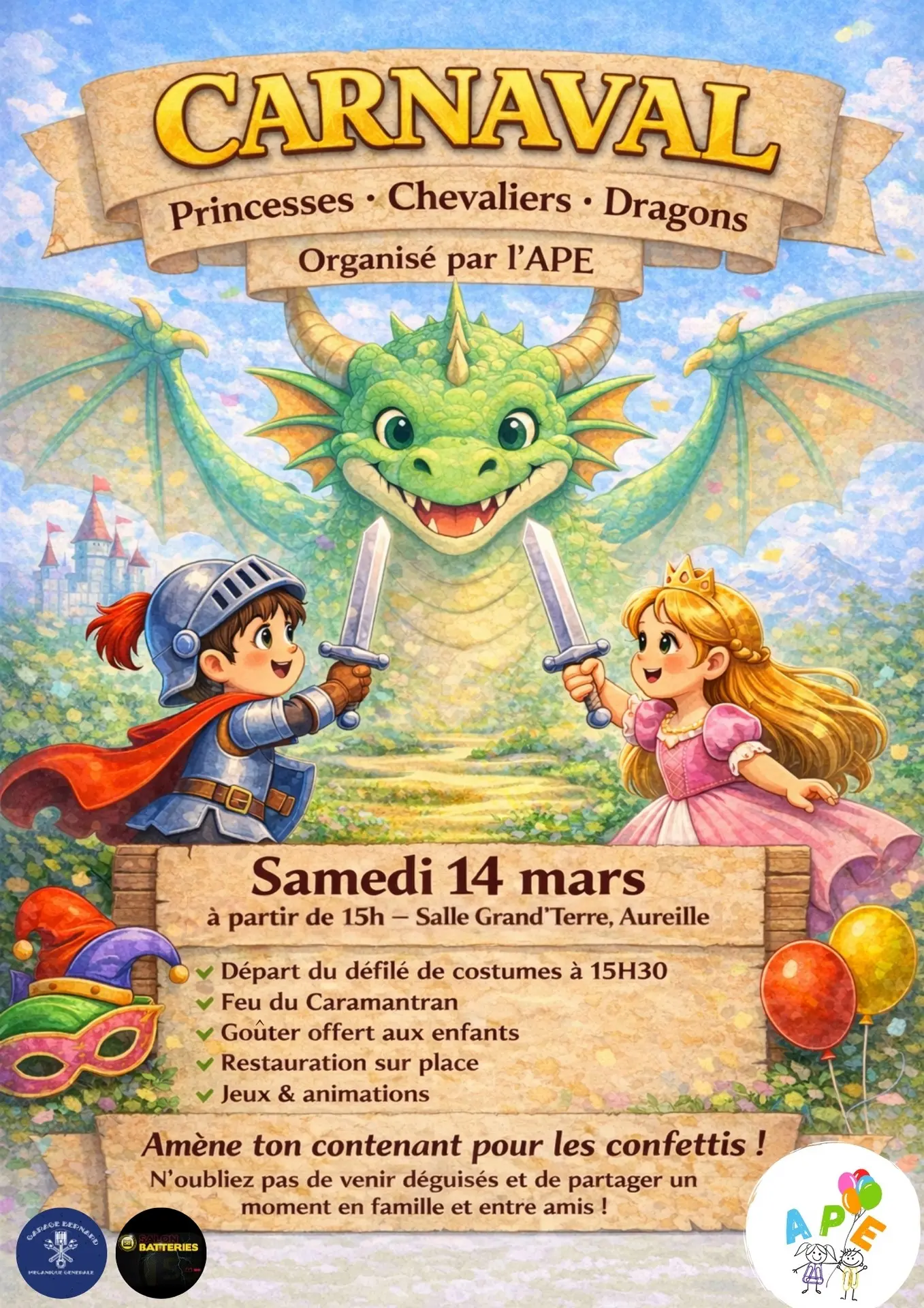 Plakat Karneval in Aureille 14.03.26