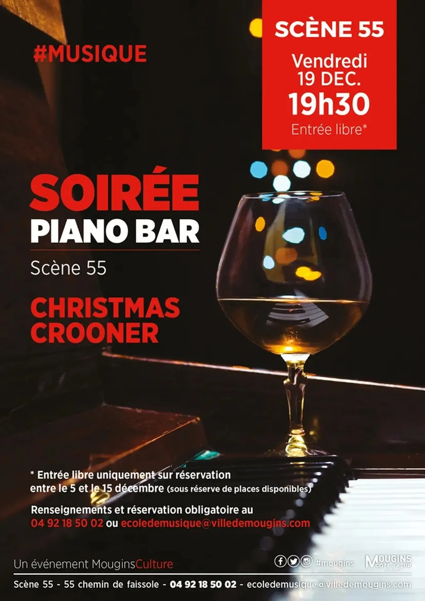 Soirée Piano Bar - Christmas Crooner - Scène 55 - Mougins