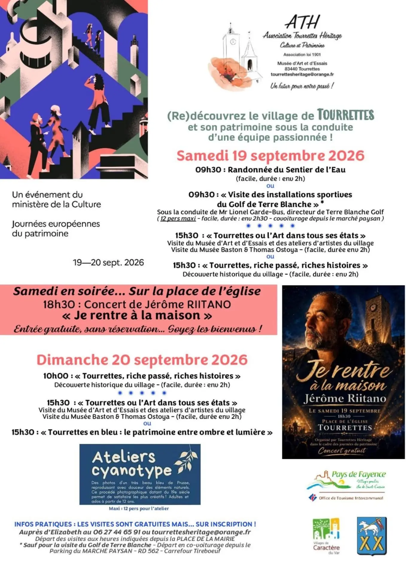 programme des JEP au village de Tourrettes