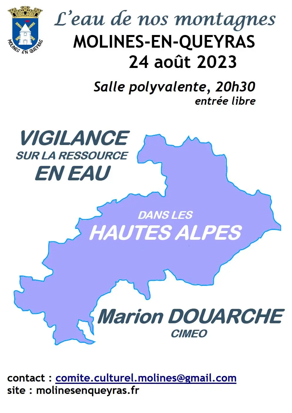 cycle de conférence : l'eau le 24 août