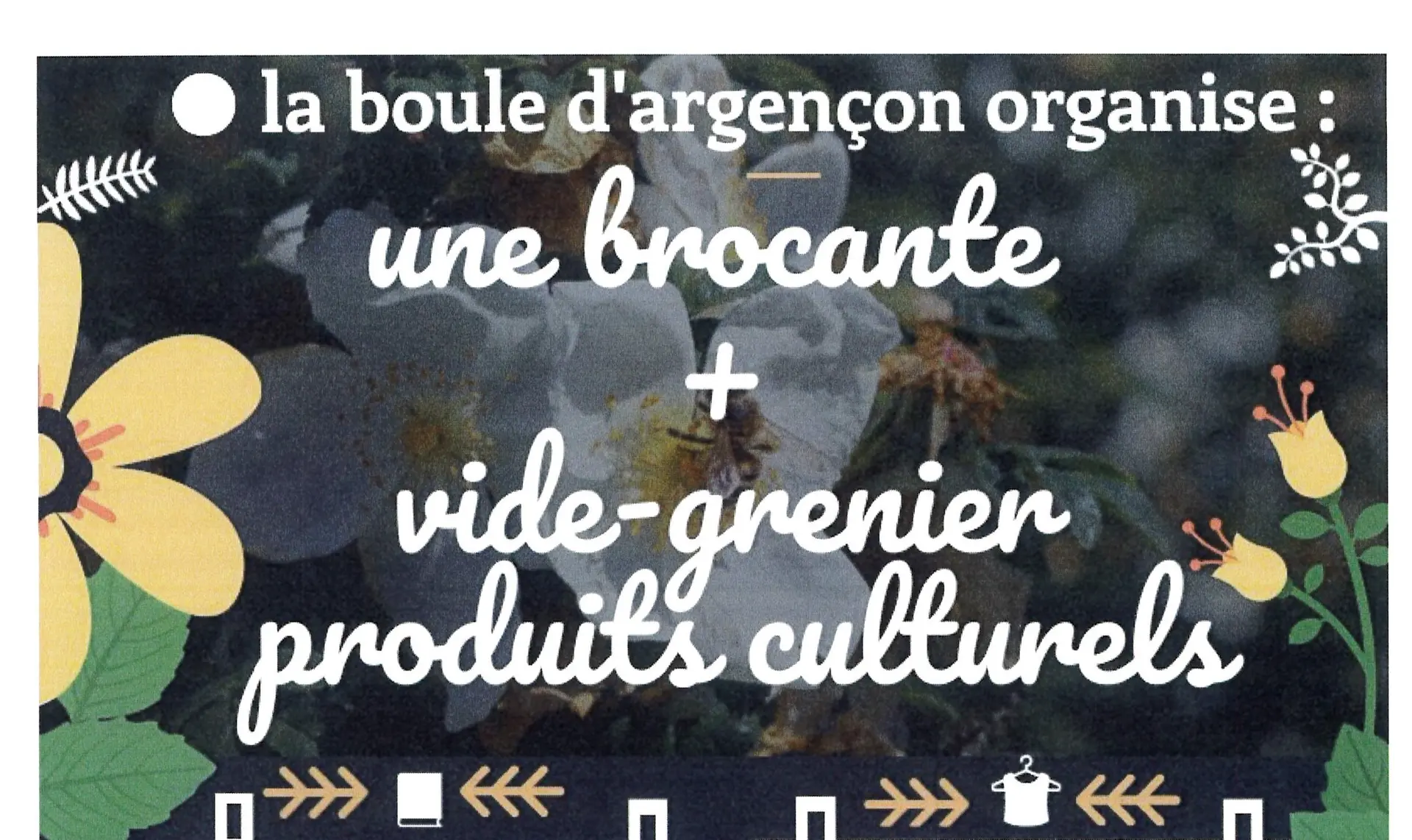 affiche brocante et vide grenier produits culturelles