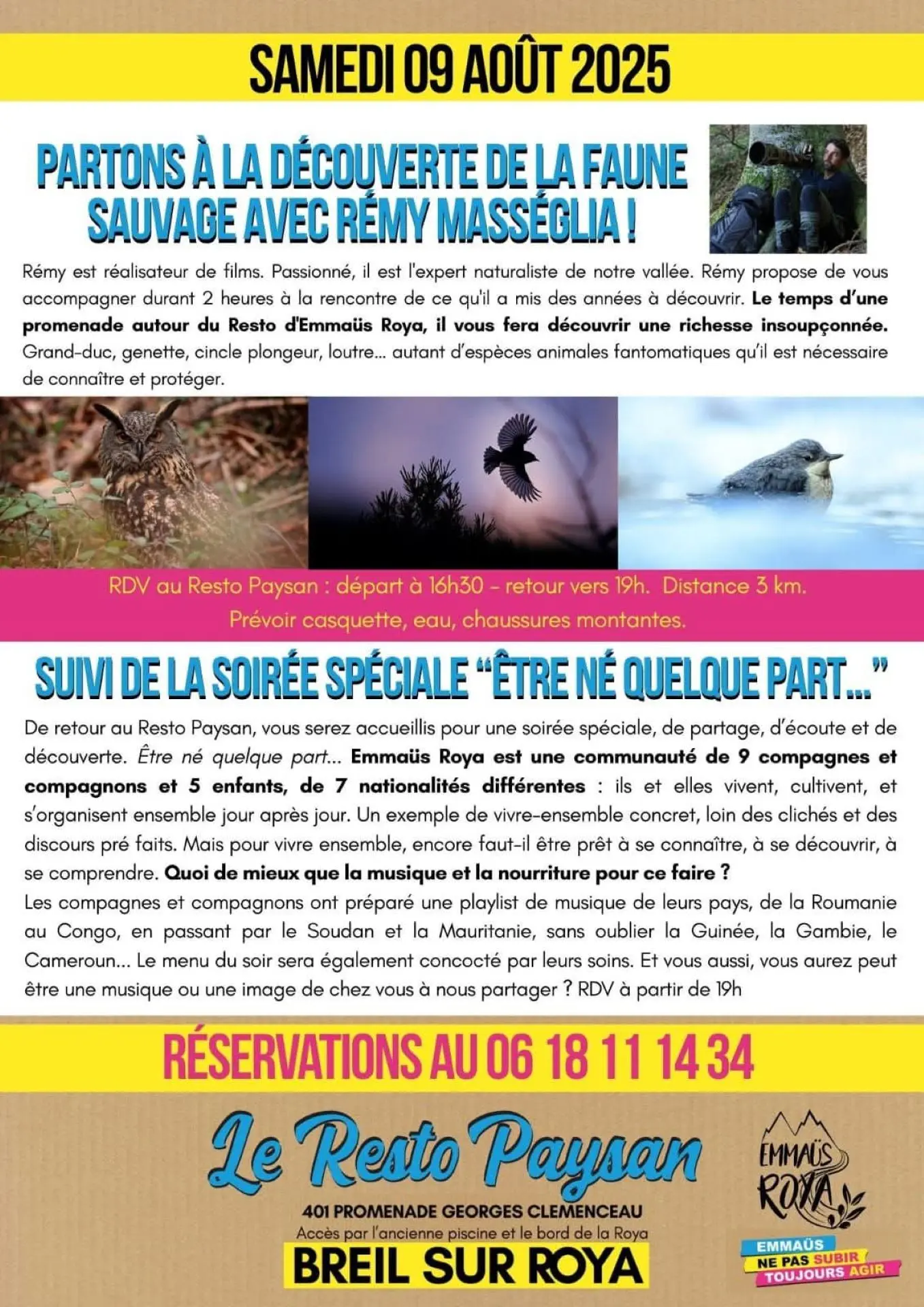 La faune sauvage dans la vallée de la Roya
