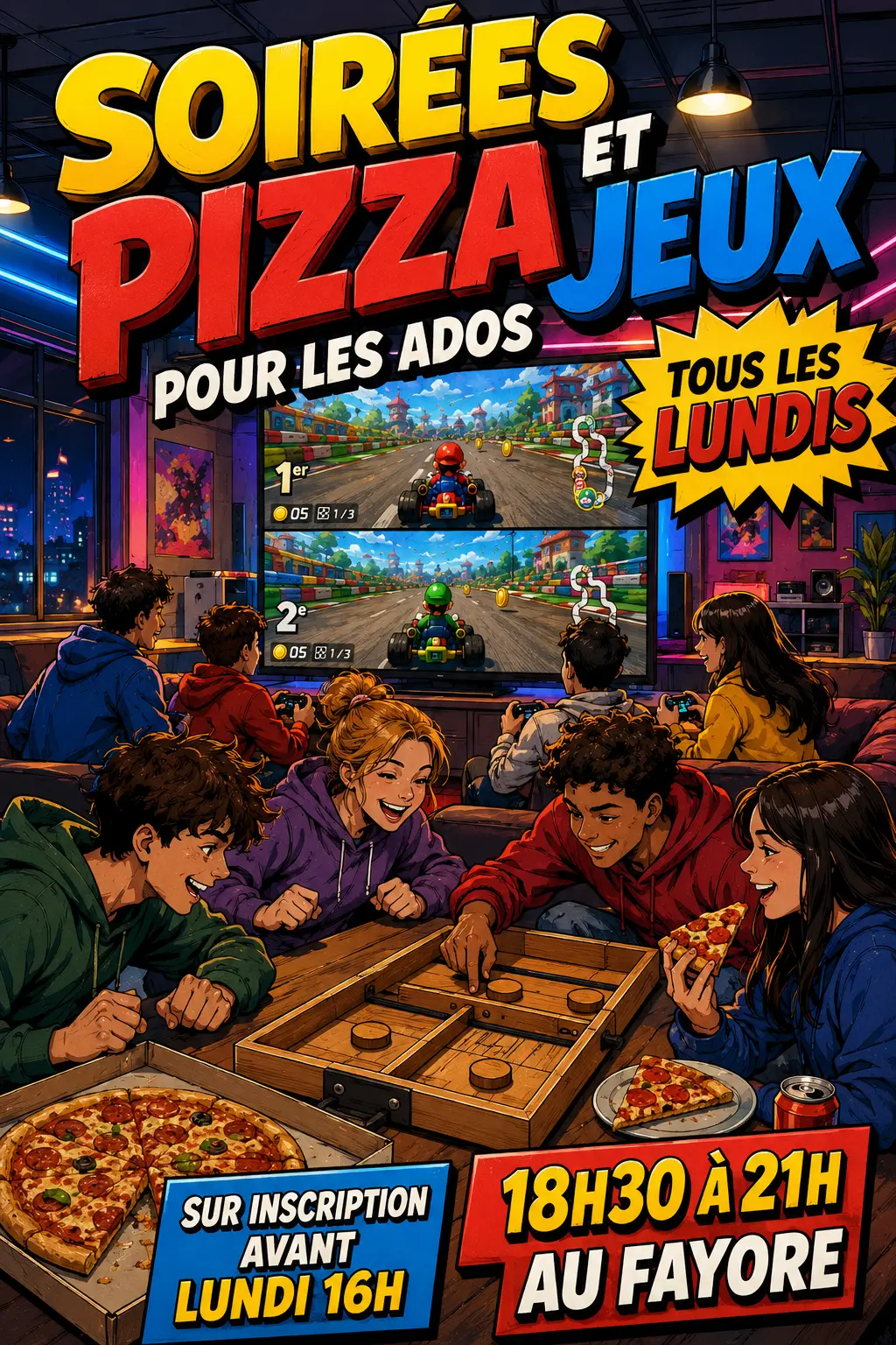 Soirée Ado pizza et jeux