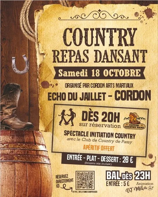 Soirée country repas dansant_Cordon