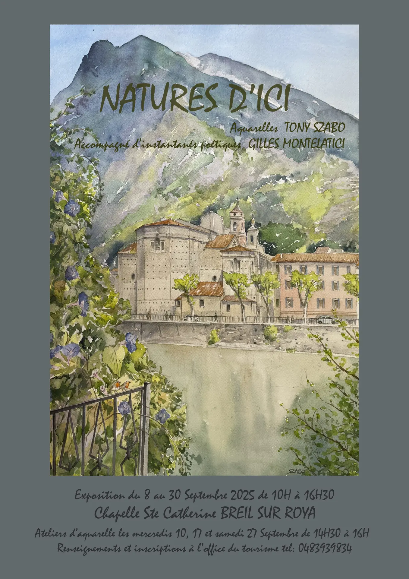 Exposition & ateliers d'aquarelle Natures d'ici par Tony Szabo_Breil-sur-Roya