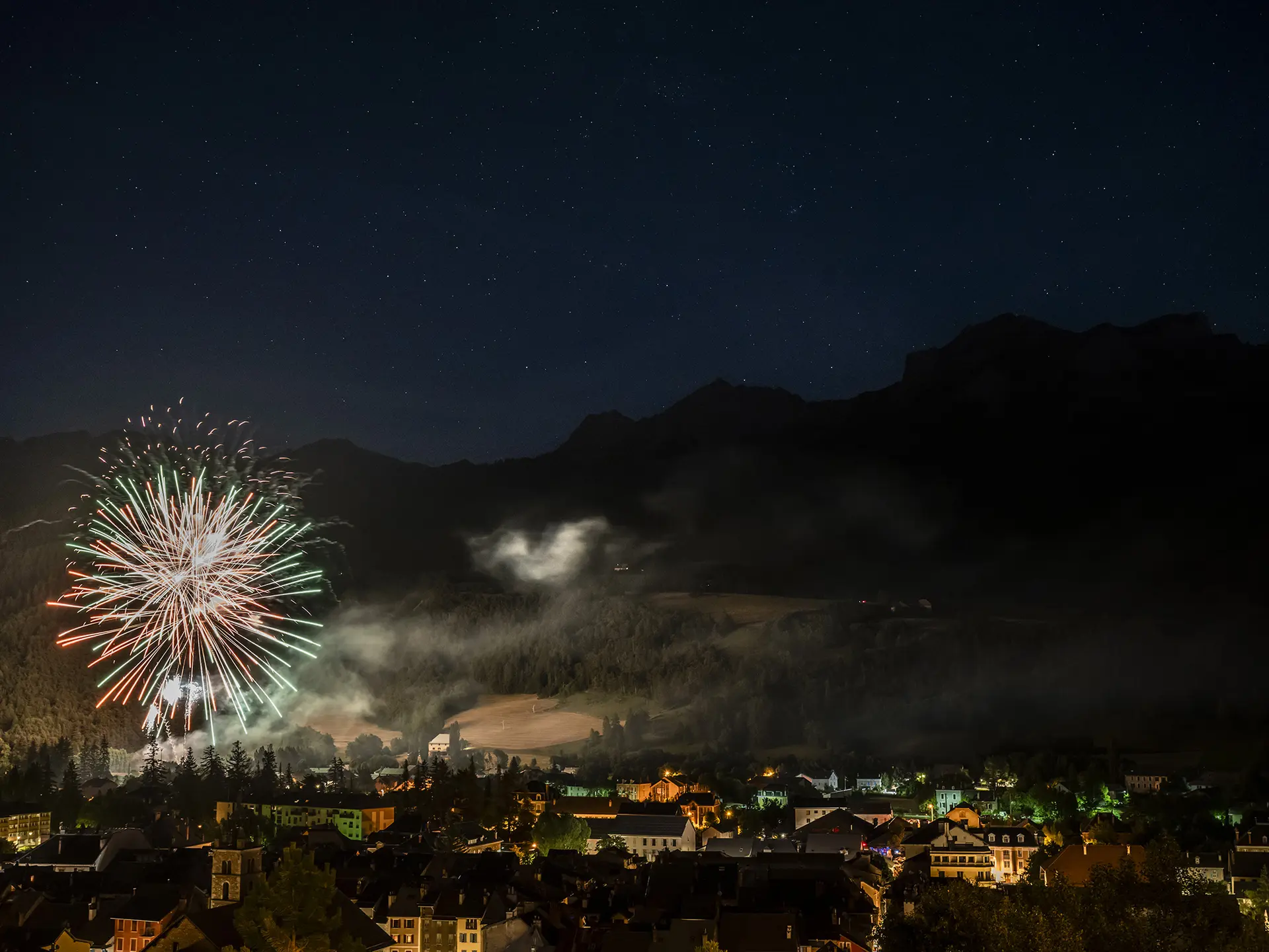 Feu d'artifice du 14 juillet à Barcelonnette