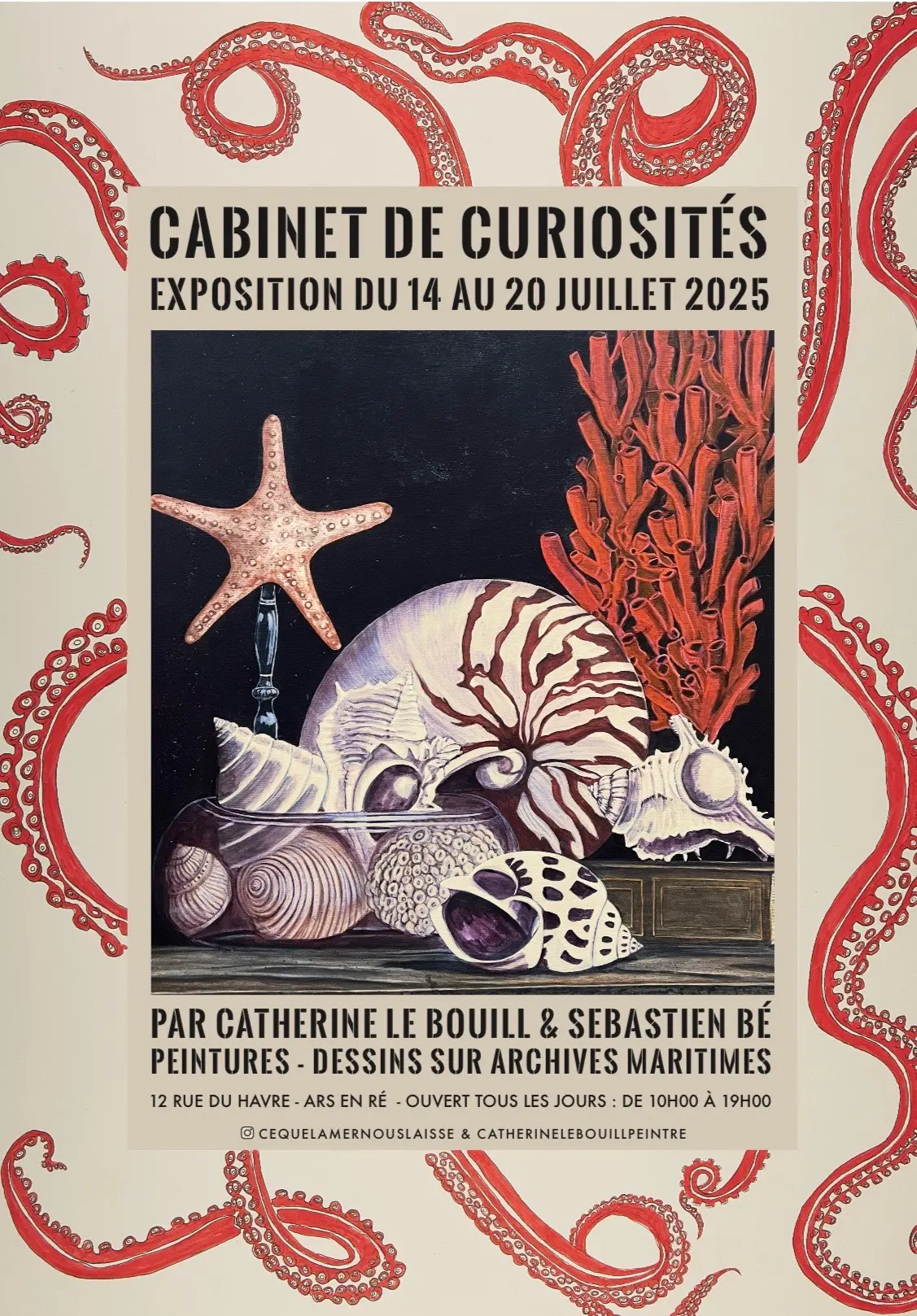Exposition Catherine Le Bouill - Peinture et dessins sur archives maritimes_Ars-en-Ré