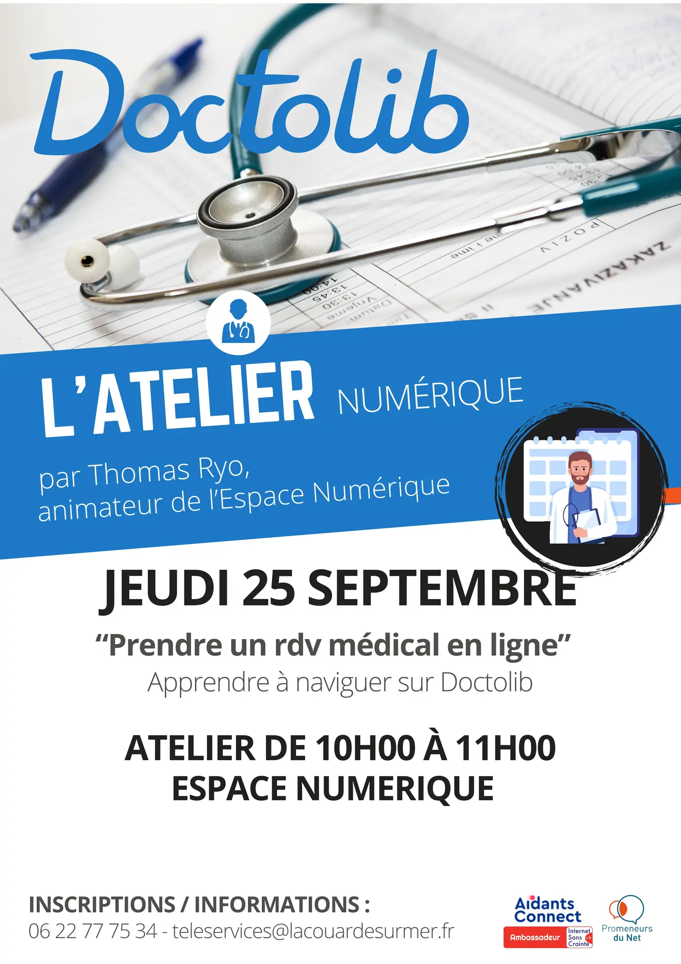 Atelier numérique : Prendre un rendez-vous médical en ligne_La Couarde-sur-Mer